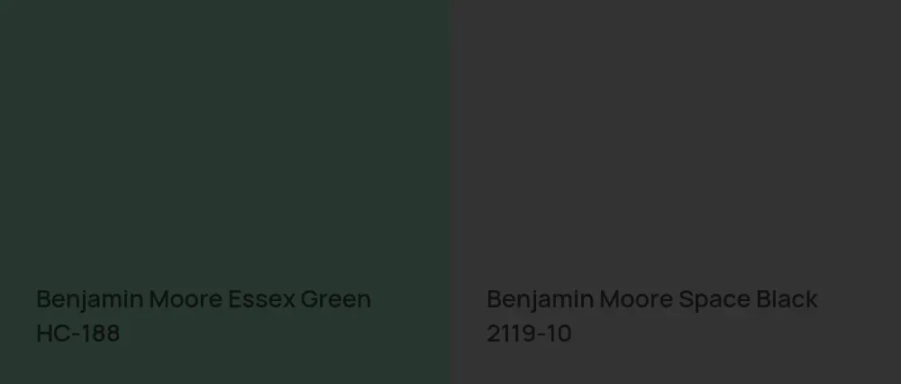 Benjamin Moore Essex Green HC-188 vs Benjamin Moore Space Black 2119-10
