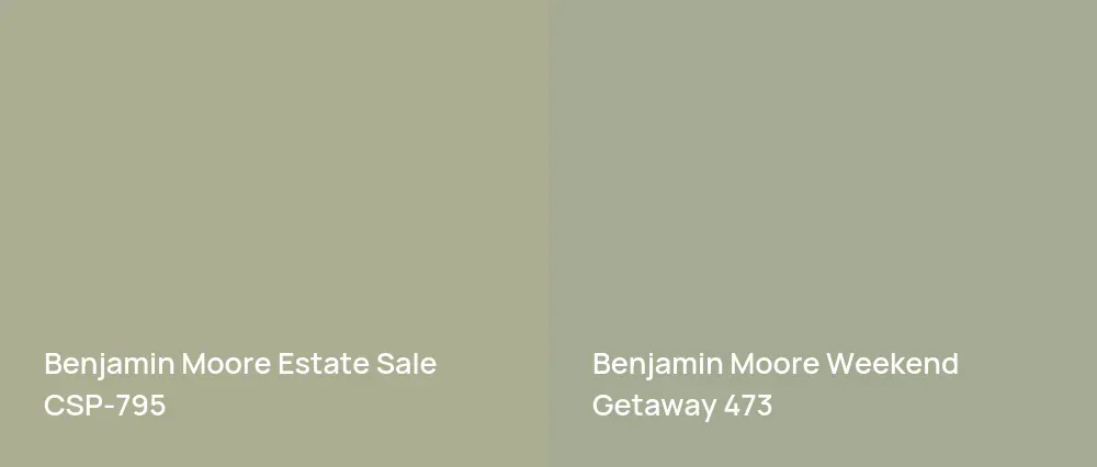 Benjamin Moore Estate Sale CSP-795 vs Benjamin Moore Weekend Getaway 473