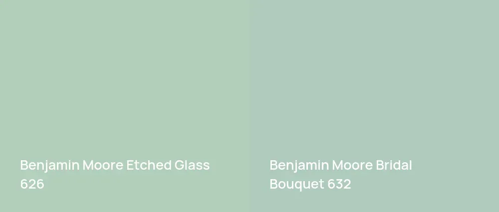 Benjamin Moore Etched Glass 626 vs Benjamin Moore Bridal Bouquet 632