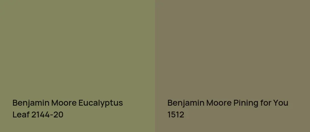 Benjamin Moore Eucalyptus Leaf 2144-20 vs Benjamin Moore Pining for You 1512