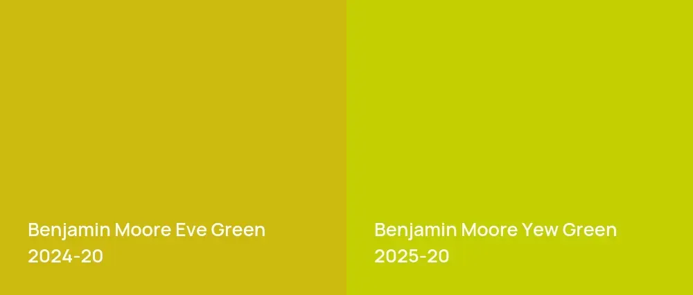 Benjamin Moore Eve Green 2024-20 vs Benjamin Moore Yew Green 2025-20