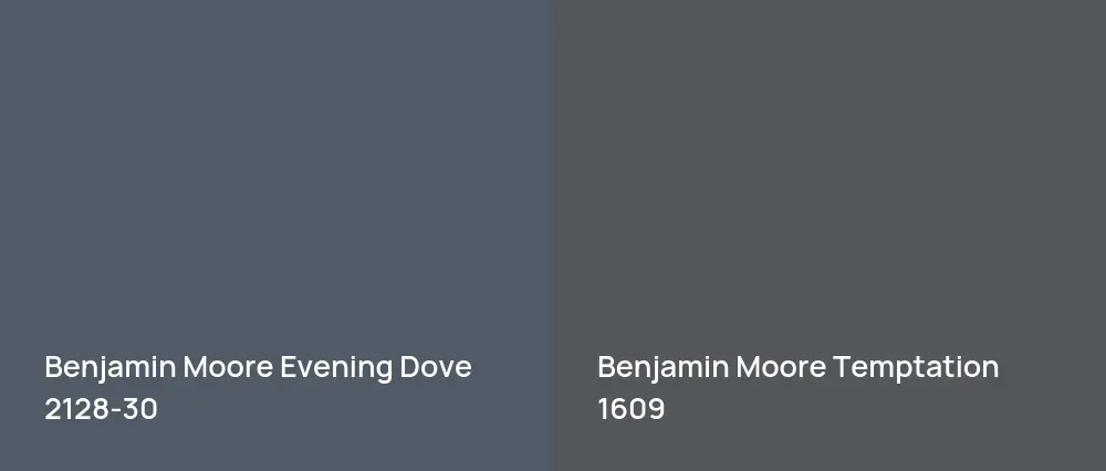 Benjamin Moore Evening Dove 2128-30 vs Benjamin Moore Temptation 1609