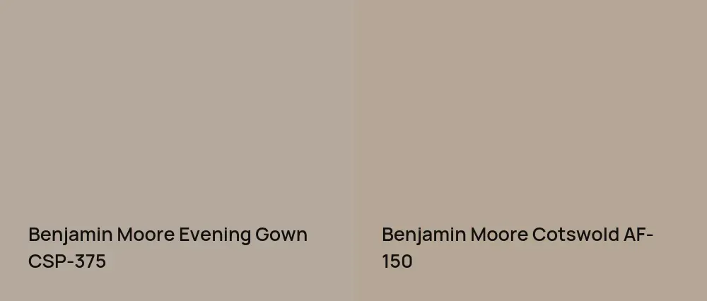 Benjamin Moore Evening Gown CSP-375 vs Benjamin Moore Cotswold AF-150