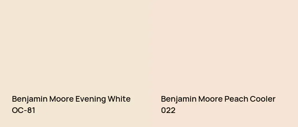 Benjamin Moore Evening White OC-81 vs Benjamin Moore Peach Cooler 022