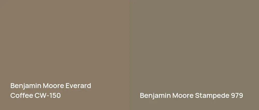 Benjamin Moore Everard Coffee CW-150 vs Benjamin Moore Stampede 979