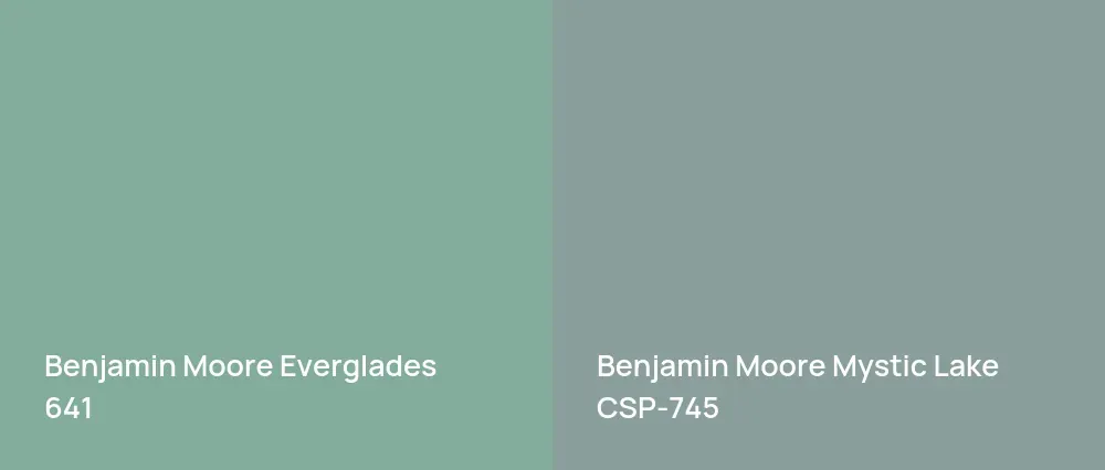Benjamin Moore Everglades 641 vs Benjamin Moore Mystic Lake CSP-745