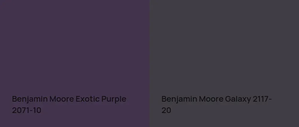 Benjamin Moore Exotic Purple 2071-10 vs Benjamin Moore Galaxy 2117-20
