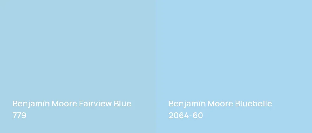 Benjamin Moore Fairview Blue 779 vs Benjamin Moore Bluebelle 2064-60
