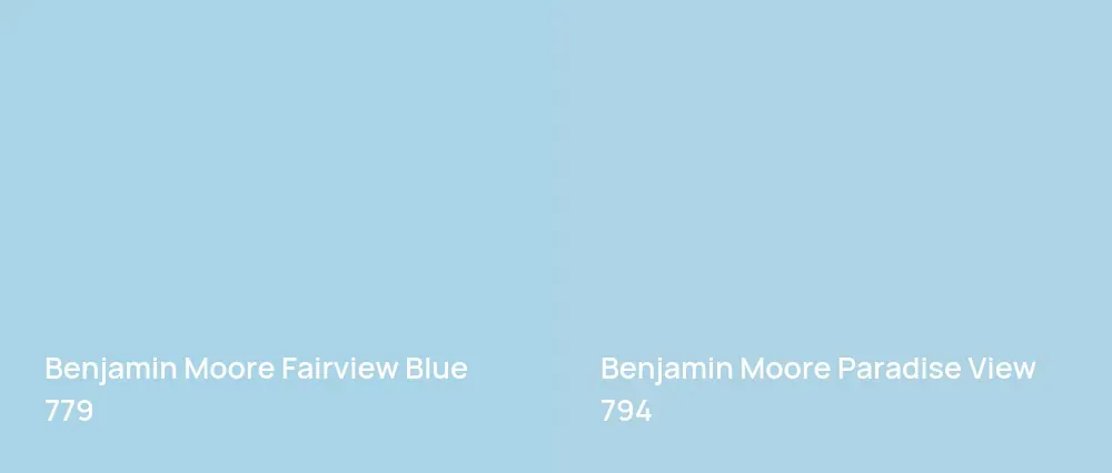Benjamin Moore Fairview Blue 779 vs Benjamin Moore Paradise View 794