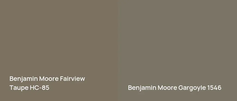 Benjamin Moore Fairview Taupe HC-85 vs Benjamin Moore Gargoyle 1546