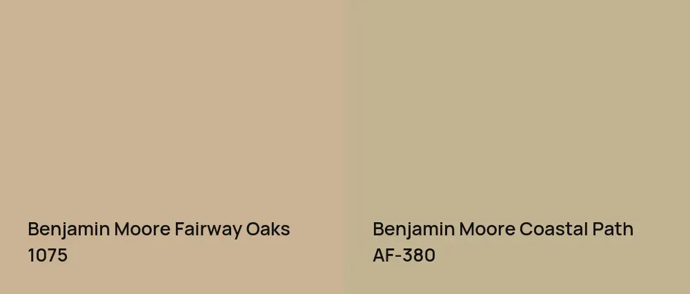 Benjamin Moore Fairway Oaks 1075 vs Benjamin Moore Coastal Path AF-380
