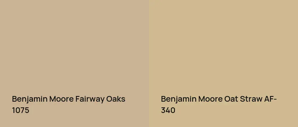 Benjamin Moore Fairway Oaks 1075 vs Benjamin Moore Oat Straw AF-340