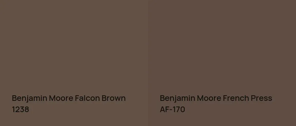Benjamin Moore Falcon Brown 1238 vs Benjamin Moore French Press AF-170