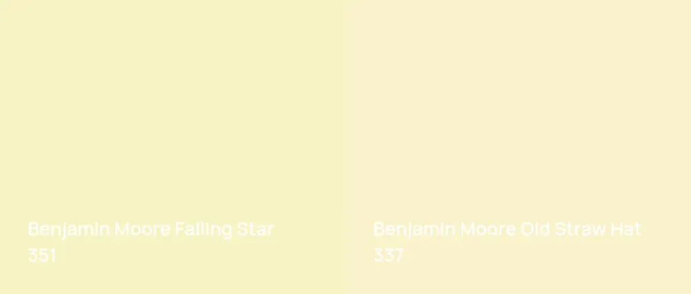 Benjamin Moore Falling Star 351 vs Benjamin Moore Old Straw Hat 337