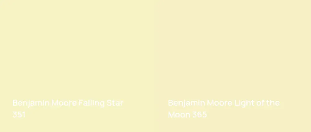 Benjamin Moore Falling Star 351 vs Benjamin Moore Light of the Moon 365