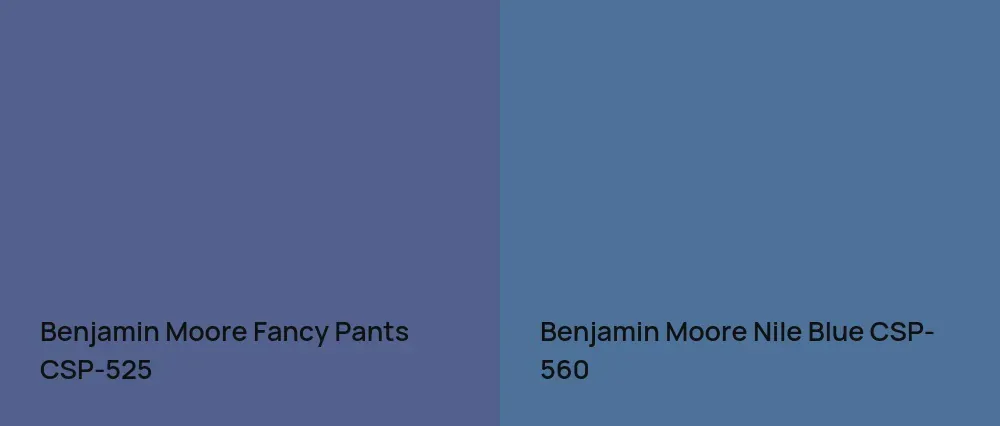 Benjamin Moore Fancy Pants CSP-525 vs Benjamin Moore Nile Blue CSP-560