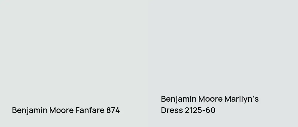 Benjamin Moore Fanfare 874 vs Benjamin Moore Marilyn's Dress 2125-60