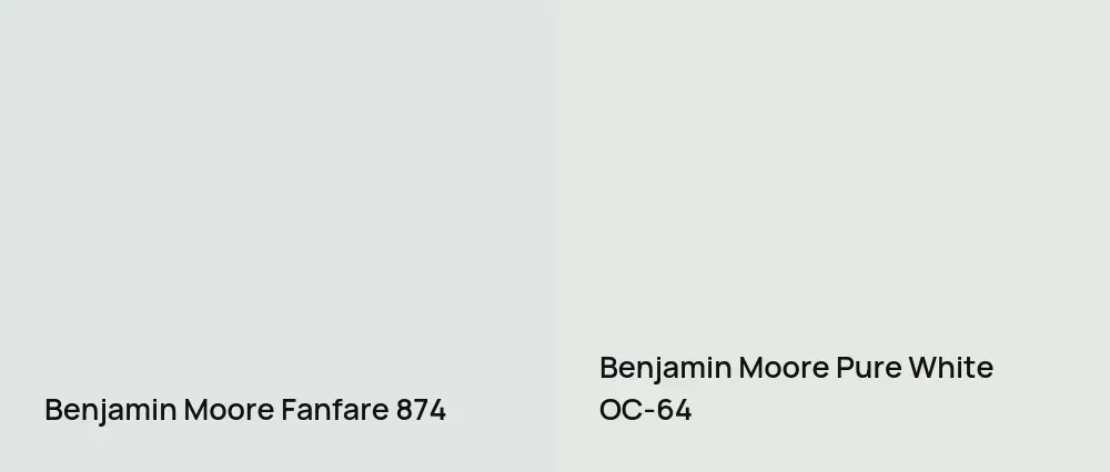 Benjamin Moore Fanfare 874 vs Benjamin Moore Pure White OC-64