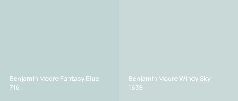 Benjamin Moore Fantasy Blue 716 vs Benjamin Moore Windy Sky 1639