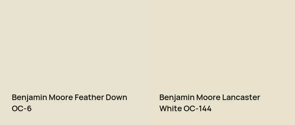 Benjamin Moore Feather Down OC-6 vs Benjamin Moore Lancaster White OC-144