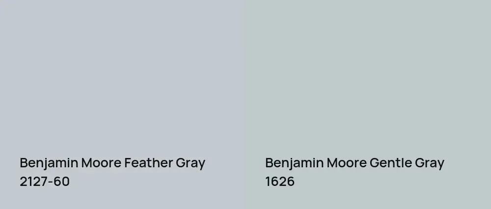 Benjamin Moore Feather Gray 2127-60 vs Benjamin Moore Gentle Gray 1626