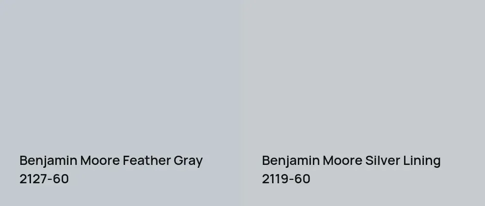 Benjamin Moore Feather Gray 2127-60 vs Benjamin Moore Silver Lining 2119-60