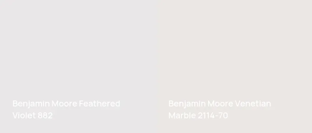 Benjamin Moore Feathered Violet 882 vs Benjamin Moore Venetian Marble 2114-70