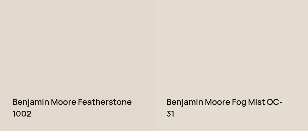 Benjamin Moore Featherstone 1002 vs Benjamin Moore Fog Mist OC-31
