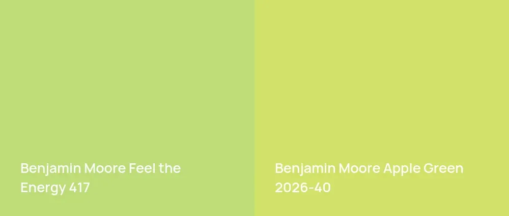 Benjamin Moore Feel the Energy 417 vs Benjamin Moore Apple Green 2026-40