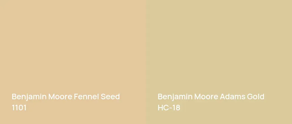 Benjamin Moore Fennel Seed 1101 vs Benjamin Moore Adams Gold HC-18