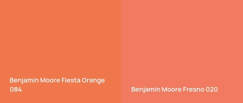 Benjamin Moore Fiesta Orange 084 vs Benjamin Moore Fresno 020