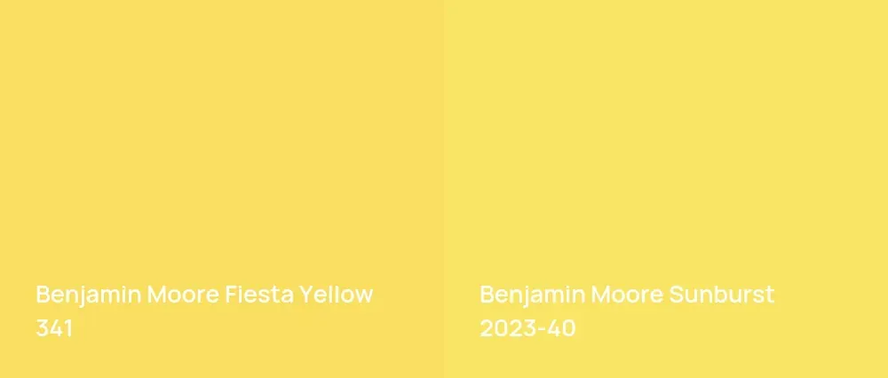 Benjamin Moore Fiesta Yellow 341 vs Benjamin Moore Sunburst 2023-40