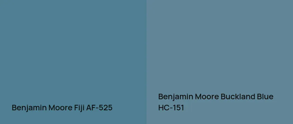 Benjamin Moore Fiji AF-525 vs Benjamin Moore Buckland Blue HC-151