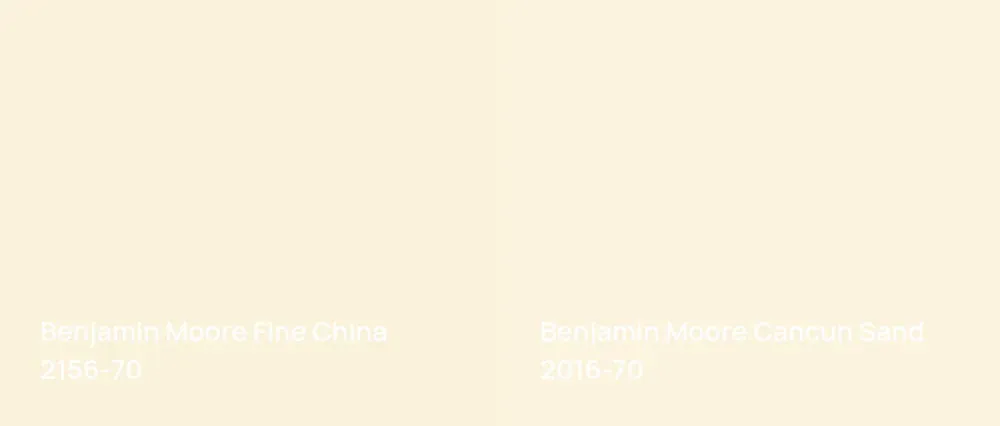 Benjamin Moore Fine China 2156-70 vs Benjamin Moore Cancun Sand 2016-70