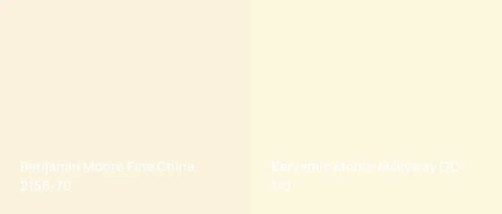 Benjamin Moore Fine China 2156-70 vs Benjamin Moore Milkyway OC-110