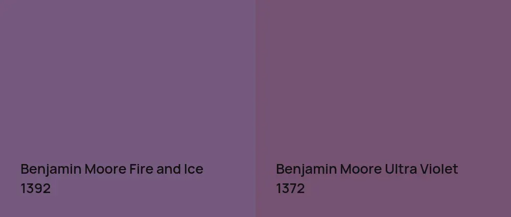 Benjamin Moore Fire and Ice 1392 vs Benjamin Moore Ultra Violet 1372