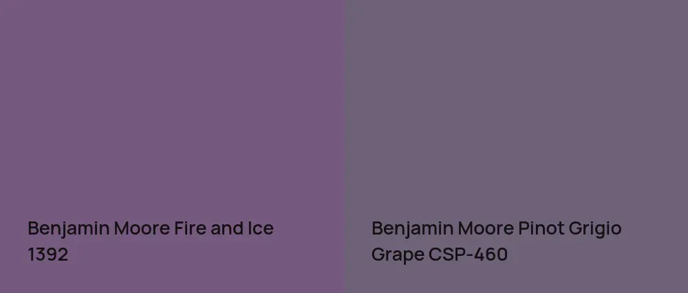 Benjamin Moore Fire and Ice 1392 vs Benjamin Moore Pinot Grigio Grape CSP-460
