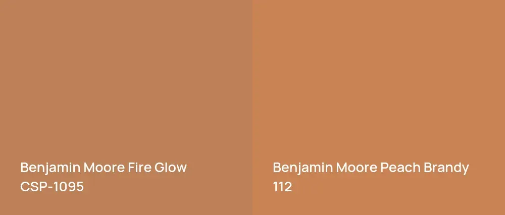Benjamin Moore Fire Glow CSP-1095 vs Benjamin Moore Peach Brandy 112