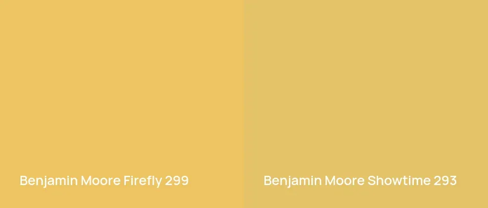 Benjamin Moore Firefly 299 vs Benjamin Moore Showtime 293