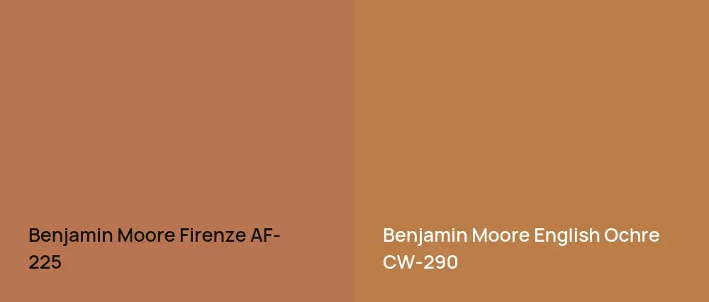 Benjamin Moore Firenze AF-225 vs Benjamin Moore English Ochre CW-290