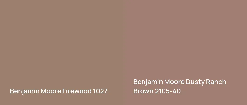 Benjamin Moore Firewood 1027 vs Benjamin Moore Dusty Ranch Brown 2105-40