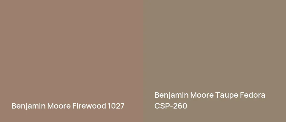 Benjamin Moore Firewood 1027 vs Benjamin Moore Taupe Fedora CSP-260