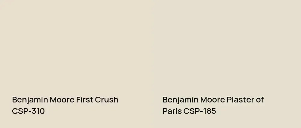 Benjamin Moore First Crush CSP-310 vs Benjamin Moore Plaster of Paris CSP-185