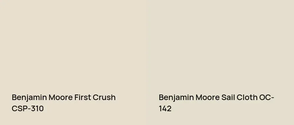 Benjamin Moore First Crush CSP-310 vs Benjamin Moore Sail Cloth OC-142