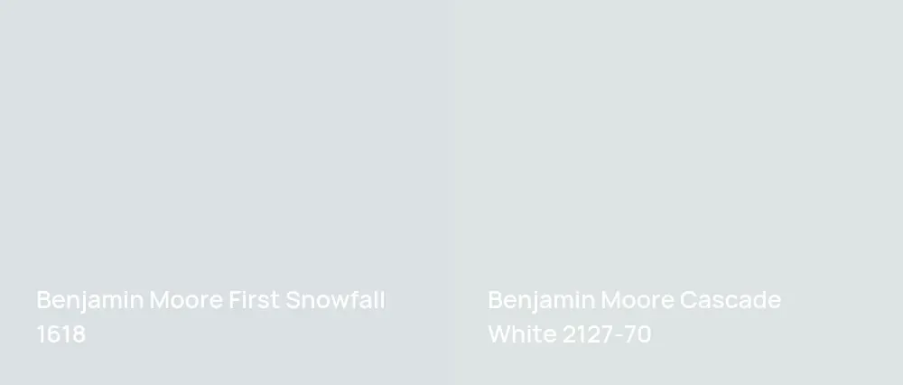 Benjamin Moore First Snowfall 1618 vs Benjamin Moore Cascade White 2127-70