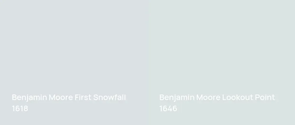 Benjamin Moore First Snowfall 1618 vs Benjamin Moore Lookout Point 1646
