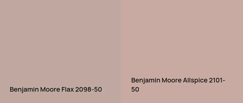 Benjamin Moore Flax 2098-50 vs Benjamin Moore Allspice 2101-50