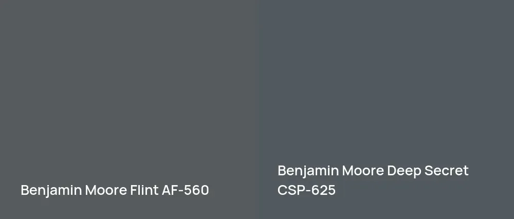 Benjamin Moore Flint AF-560 vs Benjamin Moore Deep Secret CSP-625