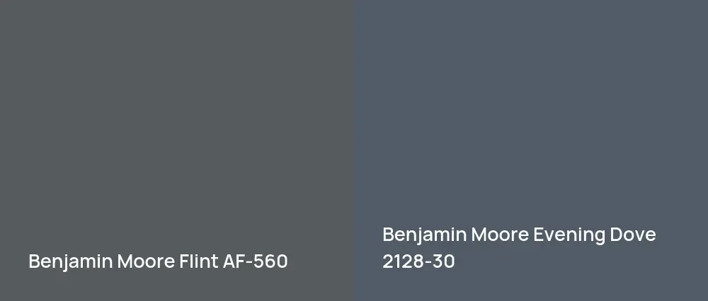 Benjamin Moore Flint AF-560 vs Benjamin Moore Evening Dove 2128-30