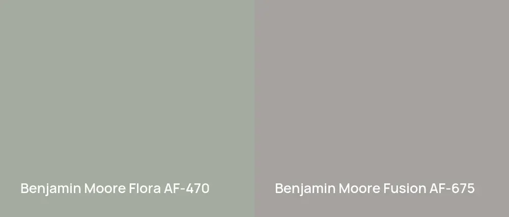 Benjamin Moore Flora AF-470 vs Benjamin Moore Fusion AF-675